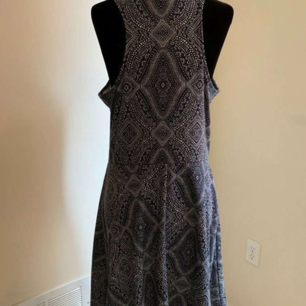 H&M Sleeveless A-Line Print Dress Blue - Picture 3 of 5